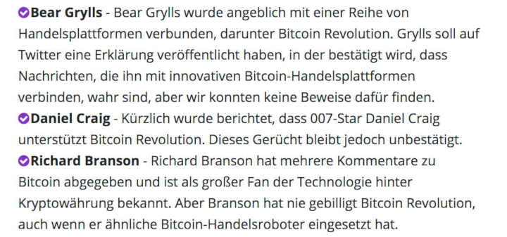 BitcoinRevolution tut alles, um unerfahrene Menschen zu beeinflussen.
