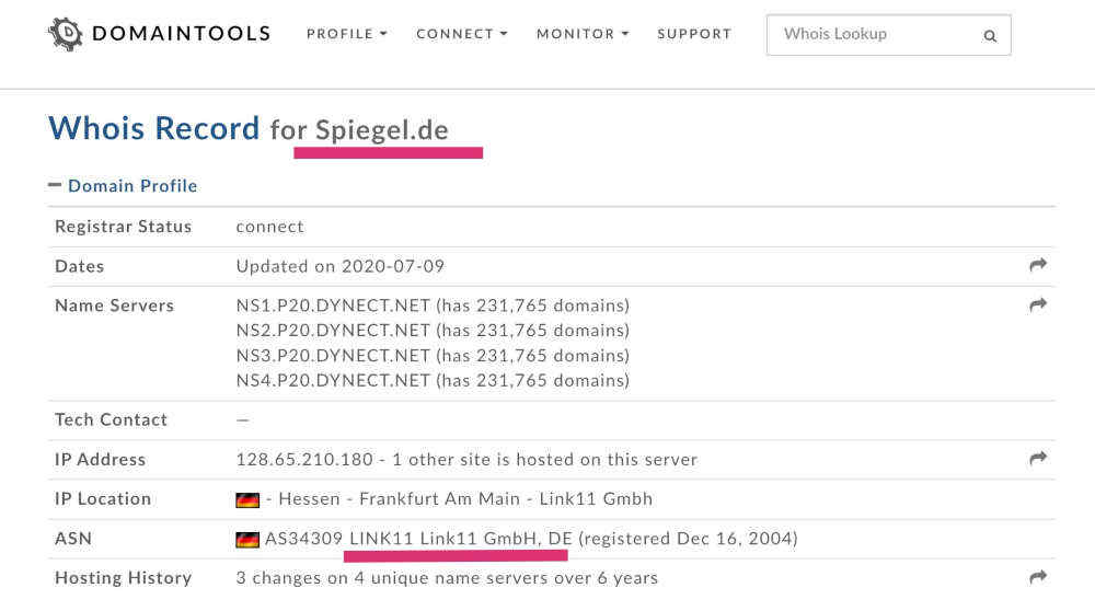 Screenshot - so sehen seriöse Anbieber aus, da steht der Provider da, nicht anonymisiert wie bei Bitcoin Revolution