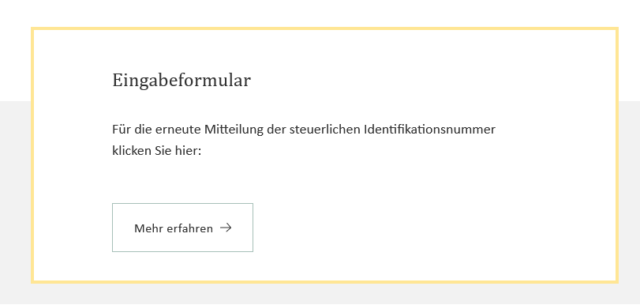 Steuer Identifikationsnummer - neue Abfrage beim Bundeszentralamt für Steuern